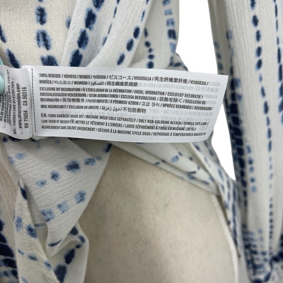 Abercrombie Fitch Shibori Blue Tie Dye Long Sleeve Button Up Shirt Junior Medium - Picture 15 of 15